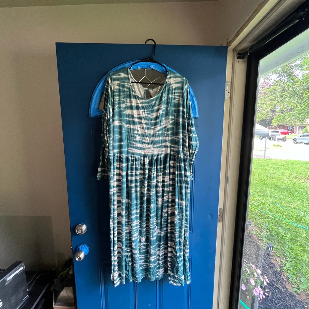 Terra & Sky Teal and White Dress